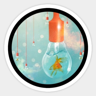 Light Bulbs and Goldfish Sticker